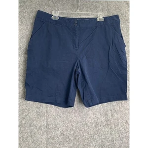 Tommy Bahama Navy Blue Shorts Size 16 Women's Classic Chino Bermuda - Picture 1 of 4