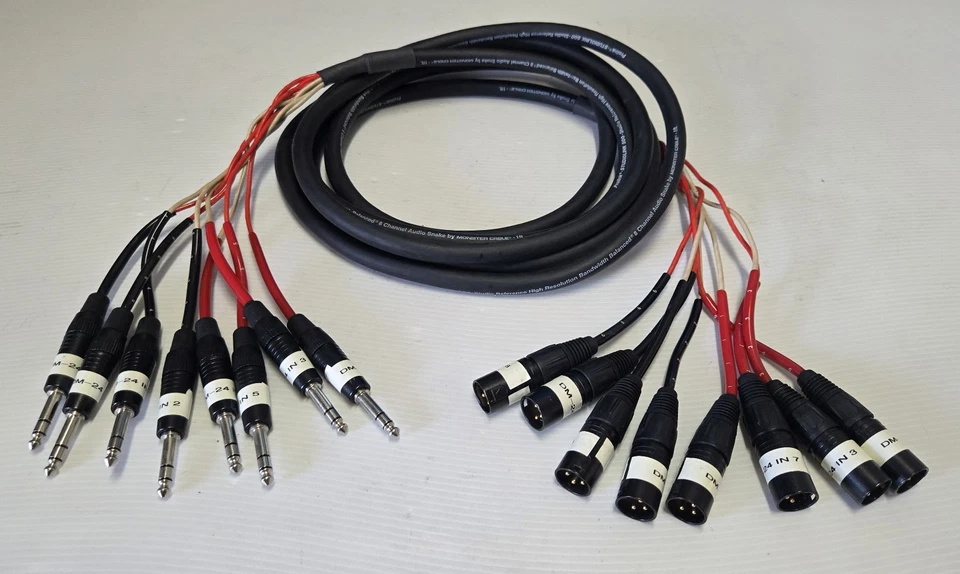 Monster Studiolink 500 8 Channel Neutrik XLR Male to 1/4" TRS Snake Cable 14ft - Image 1 of 1