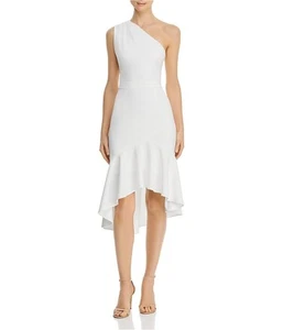 Aqua Womens Flounce Midi Dress, White, 8 - Picture 1 of 1
