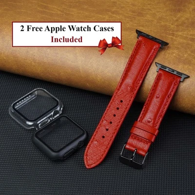 Correa de cuero genuino para Apple Watch Series 8 7 6 5 4 38 mm/40 mm 42 mm/49 mm Foto 1 de 4