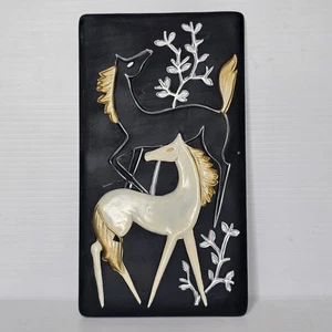 Napco Japan Pferd Plakette handbemalt Keramik  - Bild 1 von 7