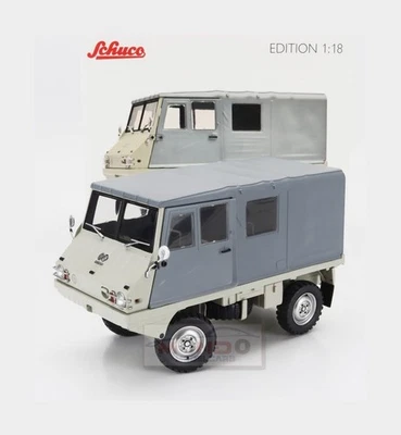 1:18 SCHUCO Steyr Haflinger Large Roof 4X4 1975 Grey 450061600 - Immagine 1 di 2