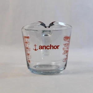 Anchor Hocking 2 Cup Glass Measuring Cup with Red Handle - Good Condition - Picture 1 of 5