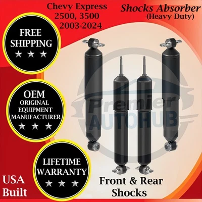 Amortiguadores delanteros y traseros Monroe OEM para Chevy Express 2500/3500 HD 2003-2024 10 años W. Foto 1 de 4