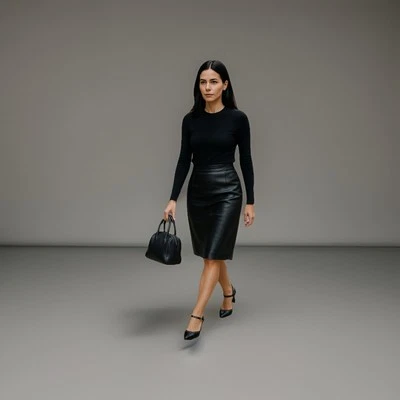 Bolso de mano de boliche de cuero negro vintage Y2K Saks Fifth Avenue asas tejidas Foto 1 de 4