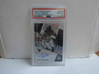 PSA 10 2020 Panini Mosaic Andre Johnson Mosaic Auto Texans - Image 1 of 2