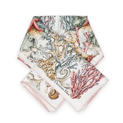 Bufanda cuadrada Dior para mujer gabinete 90 (marfil/rosa) 51CAM090I611 C083 125307269 Foto 1 de 4