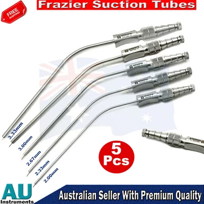 Juego de 5 tubos de succión Frazier tubos de cirugía de diagnóstico médico otorrinolaringología nuevos CE Foto 1 de 4