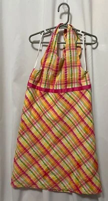 heartstrings girls halter dress pink green multicolor mod madras plaid spring 10 - Image 1 of 3