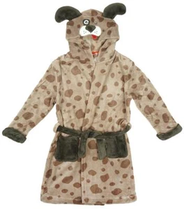 Girls Boys Novelty Puppy Dog Hooded Dressing Gown with Ears 2 to 11 Years - Picture 1 of 2