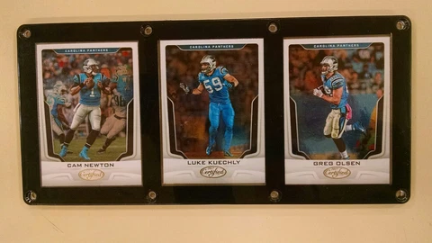 CAROLINA PANTHERS 3 CARD PLAQUE CAM NEWTON LUKE KUECHLY GREG OLSEN Cover