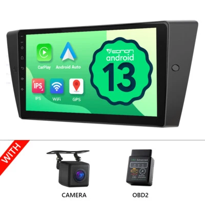 CAM+OBD+Android 13 9" Touch screen Car Radio Bluetooth GPS Audio for BMW E90-E93 - Image 1 of 4