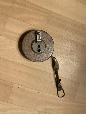 Ancien Décamètre ruban, instrument mesure /mètre d'Arpenteur Old Tool  Surveyor - Photo 1/4