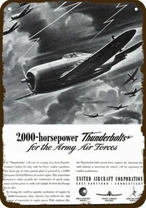 1941 WWII P-47 THUNDERBOLT United Fighter Airplane DECORATIVE REPLICA METAL SIGN - Picture 1 of 1