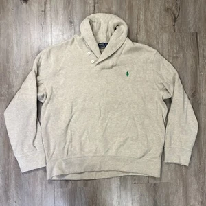 Polo Ralph Lauren Soft Pullover Sweater Button Shawl Collar Beige Men's Size XL - Picture 1 of 6