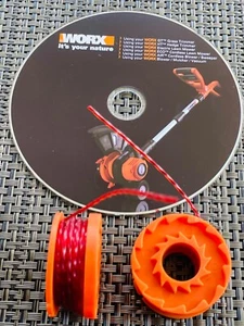 (2) New WORX WA0010 Replacement Spools Line for WG166 Grass Trimmer/Edger w/ CD! - Picture 1 of 6