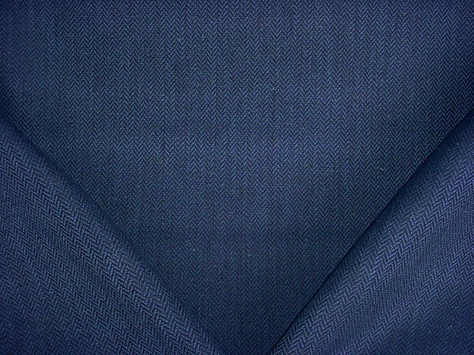 2-1/8 Clarence House 34735 Poggio Navy Silk Wool Linen Drapery Upholstery Fabric - Image 1 of 4