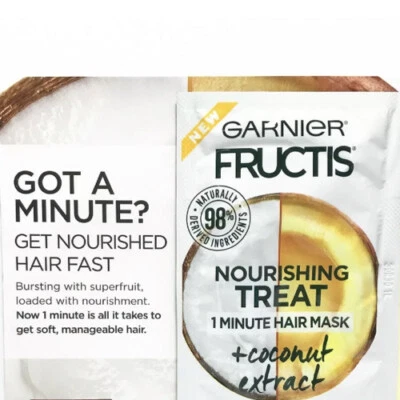Garnier Fructis Nourishing Treat Hair Mask Coconut Shea Olive Sample .40 Oz - Image 1 of 3