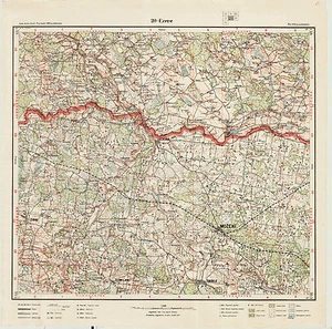 1930 Vintage army topographic map EZERE (Latvia), scale 1:75 000 - Picture 1 of 2