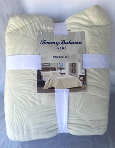 TOMMY BAHAMA..100% ALGODÓN..BEIGE CLARO..COLCHA KING SIZE..+ 2 FUNDAS A JUEGO..NUEVO - Imagen 1 de 4