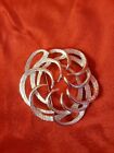 Vintage Silver Tone Sarah Coventry Signed Swirl Brooch Pin Jewelry