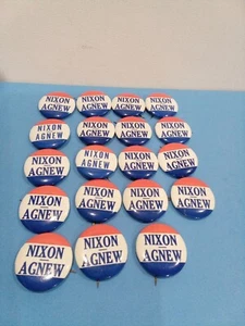 19 1972 Nixon Agnew Antique Political Republican President Old Campaign Button  - Picture 1 of 7