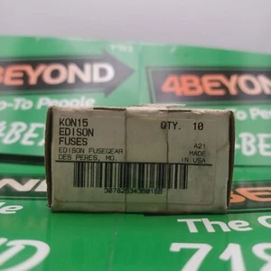 New Lot Edison KON 15 Amp 250 Volt Class K5 Fuse NIB - Picture 1 of 7