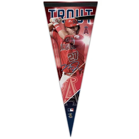 MIKE TROUT #27 LOS ANGELES ANGELS MLB  12"x30" ROLL UP FELT PREMIUM PENNANT Cover