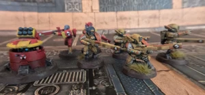 6 Tau Fire Warriors plus missle drone PAINTED mixed uniform Farsight Enclaves - Picture 1 of 1