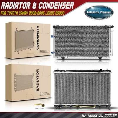 Kit de refrigeración de radiador y condensador de CA para Toyota Camry 2002-2006 Lexus ES300 02-06 Foto 1 de 4