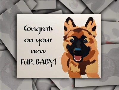 Congrats on New Fur Baby German Shepherd Puppy Dog Card with Envelope - Image 1 of 4