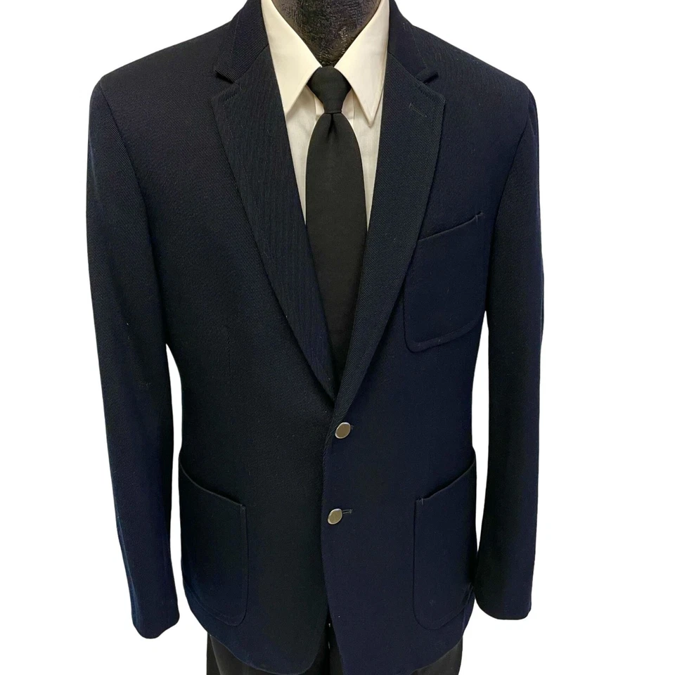 Banana Republic TAILORED FIT Navy Sport Coat SURGEON CUFF Jacket Wool Blazer 42 - Image 1 of 4