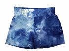 Aq-Sport Blue Woke Out Booty Stretch Shorts Ladies Spandex Large Womens