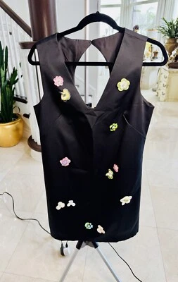 VTG Y2K Nicole Miller New York Floral Sequin Sz. 12 Womens Neon Flowers Short - Image 1 of 4