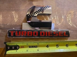 Cummins Turbo Diesel Oem Take Off Emblem - Picture 1 of 2