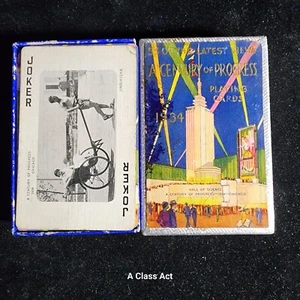 1934 Chicago World’s Fair ~ CENTURY OF PROGRESS PLAYING CARDS in Box ~ w927 - Bild 1 von 8