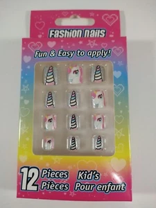 Moda Uñas Niños Prensado Autoadhesivo Colorido Unicornio Sin Pegamento Juego de 12 - Imagen 1 de 2