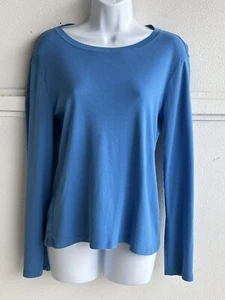J. Crew Perfect Fit Langarm Baumwolle Rundhalsausschnitt T-Shirt blau Damen Large " - Bild 1 von 5