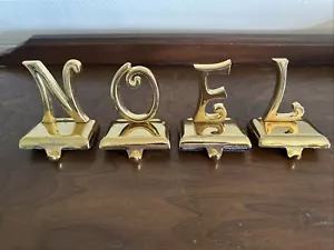 NOEL letter STOCKING HANGER holder BRASS 3.5" - Picture 1 of 8