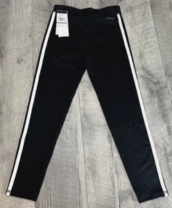 Adidas Track Pants Youth Girls Small 7 8 Black Pull on Aeroready Activewear NEW - Picture 1 of 6