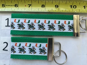 University of Miami Keychain Stocking Stuffer Fob Gift 4 Him Her Mom Hurricanes - Picture 1 of 1
