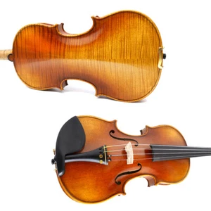 4/4 Handmade Violin Featuring Flamed Maple Wood and Ebony Fittings Master Case - Picture 1 of 7