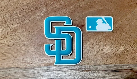 SD Padres Fathers Day 3D Bumper and MLB League emblem, full size Batting Helmet Cover