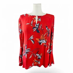 SUSSAN Red Floral Long Sleeve Top Size 18 New with tags $99.95 - Picture 1 of 4