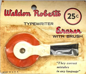 New Vintage Weldon Roberts Typewriter Eraser With Brush Office Memorabilia - Picture 1 of 3