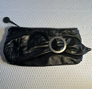 FOSSIL Black Leather Clutch NEW - Picture 1 of 11