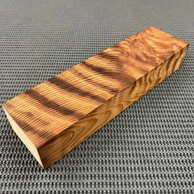 R245 Curly Redwood Billet Lumber Block Carving Craft Knife Handle 10.5" - Image 1 of 4