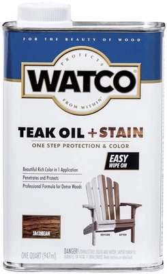 Watco Teak Oil Stain for Dense Woods Interior Exterior Perfect for Marine Use... - Image 1 of 2