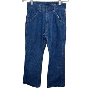 Vintage 70s Sears Denim Jeans Kids Size 14 Slim Blue Perma Prest - Picture 1 of 9