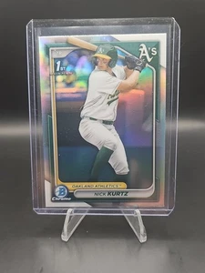 2024 Bowman Chrome Nick Kurtz 1st REFRACTOR Athletics ROY  - Bild 1 von 3